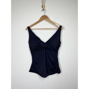 Sea Level Twist Front Tankini Swim Top Size US 10 Navy